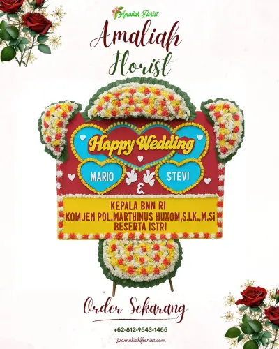 Karangan Papan Bunga Pernikahan di Pengarengan